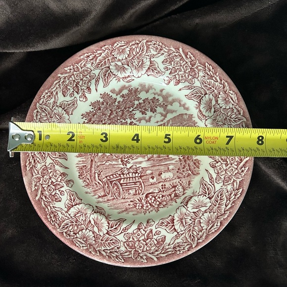 2-English Ironstone Tableware (EIT) Red Country Scene Plate Vintage England - Picture 2 of 5